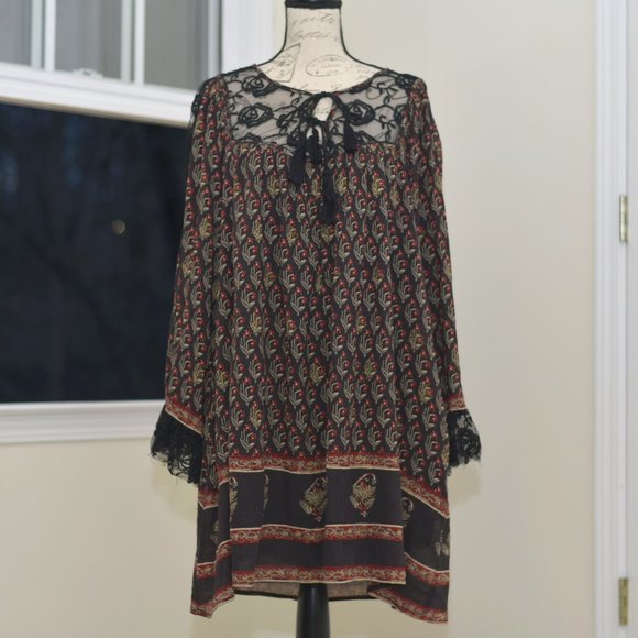 Free People boho lace back dress - Picture 2 of 14
